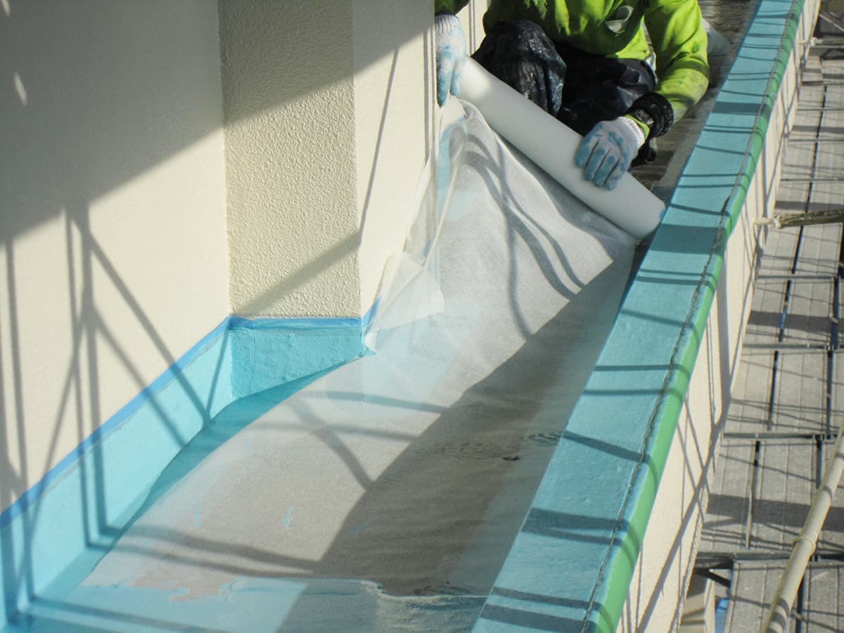 富士宮の塗装業者の和光美装のウレタン防水クロス貼りのイメージ画像
