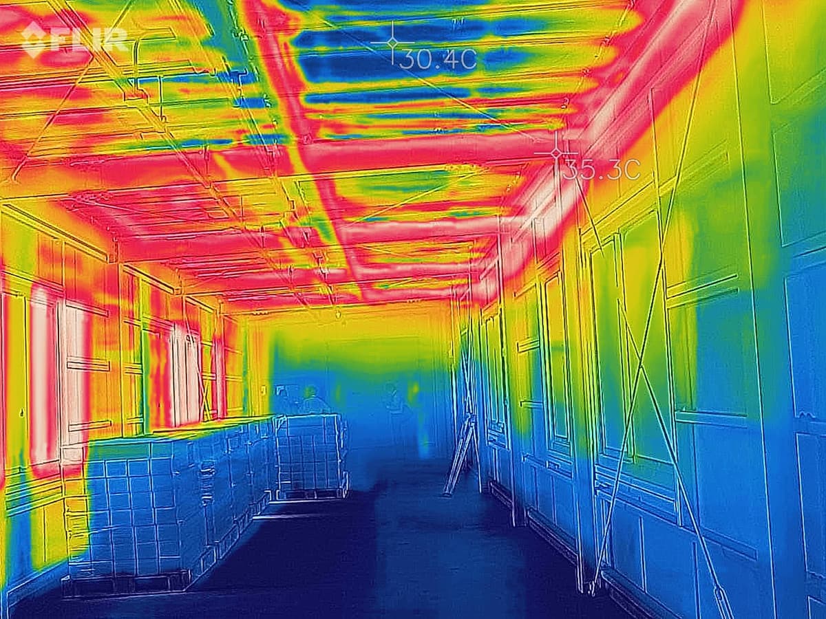 富士宮の和光美装による遮熱工事のサーモグラフィーのイメージ画像